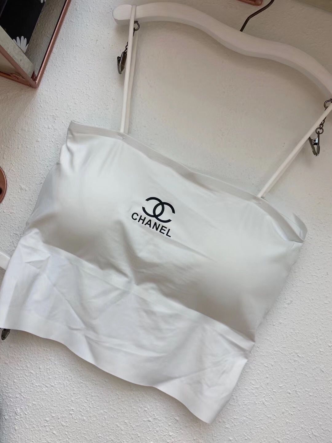 Nueva influencer Douyin camisola sin tirantes de seda YOYO Ice con capa base, capa interior, abrigo con protector y espalda deportiva