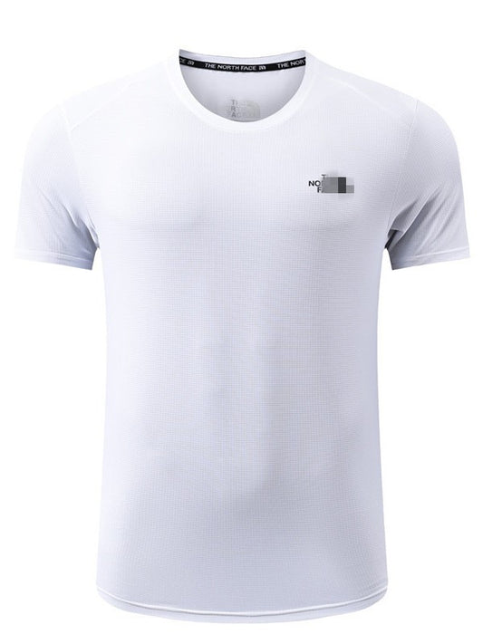 Deportes de montañismo de verano masculino, ropa de secado rápido para senderismo al aire libre, camisetas de manga corta con cuello redondo, camisetas de fitness para interiores.