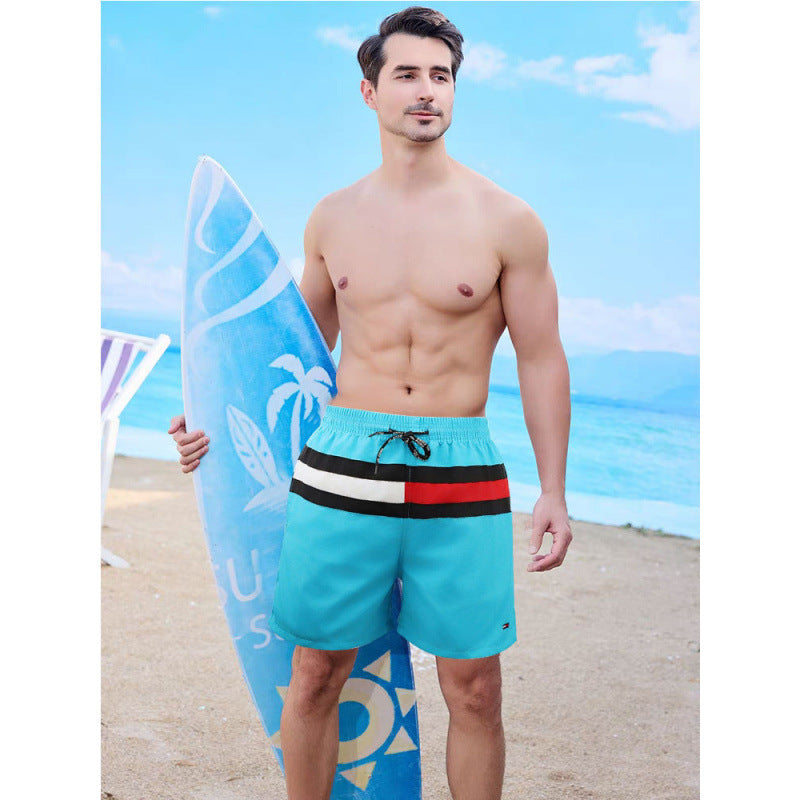 Pantalones cortos holgados de tres puntos surf con impresión digital 3D, pantalones de playa de secado rápido para la playa, pantalones de baño para hombre, deportes en casa