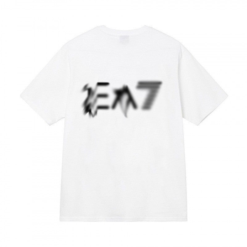Nueva camiseta transfronteriza de manga corta con letras con letras casual y suelta de algodón puro para mujeres en la calle dropshipping