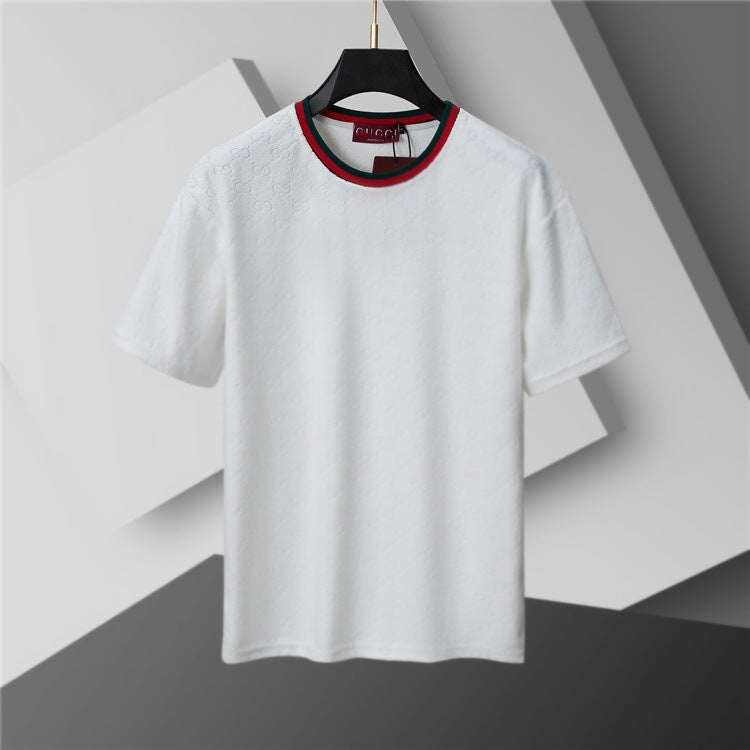 Camiseta de repuesto de algodón de lujo de alta gama transfronteriza, de manga corta de cuello redondo, moda veraniega, dropshipping casual versátil 1