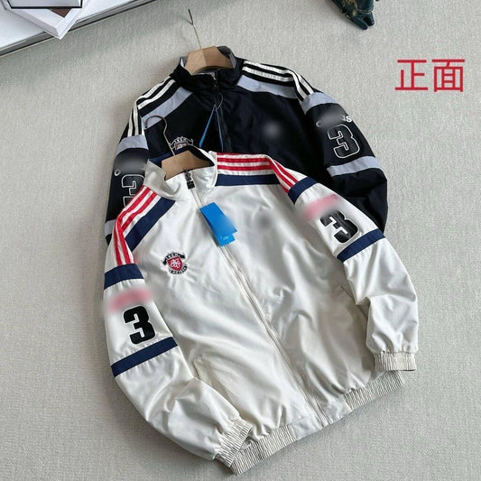 A Reversible High Collar Jacket | Three Stripes
