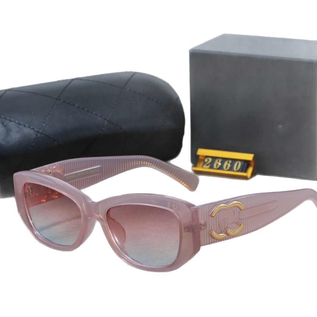 Gafas de sol doble C con el logo Xiaoxiang para mujeres, superventas de celebridades de internet Xiaohongshu, gafas de sol para hombre, transmisión en directo de ventas calientes 2660