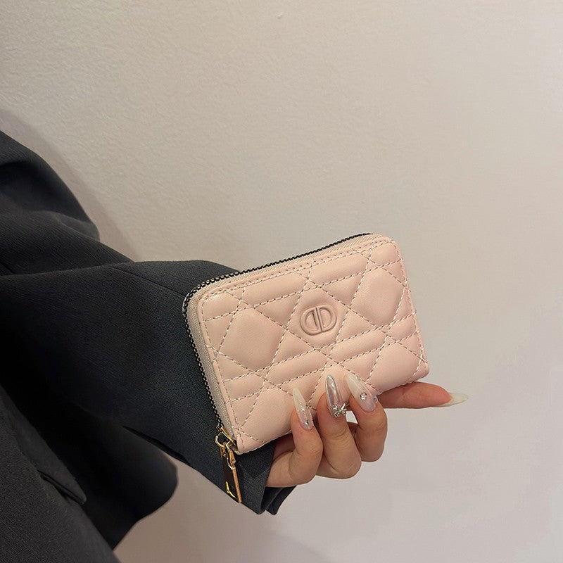 Portatarjetas Mujer Antidemagnetizador Diamante | Cremallera Elegante