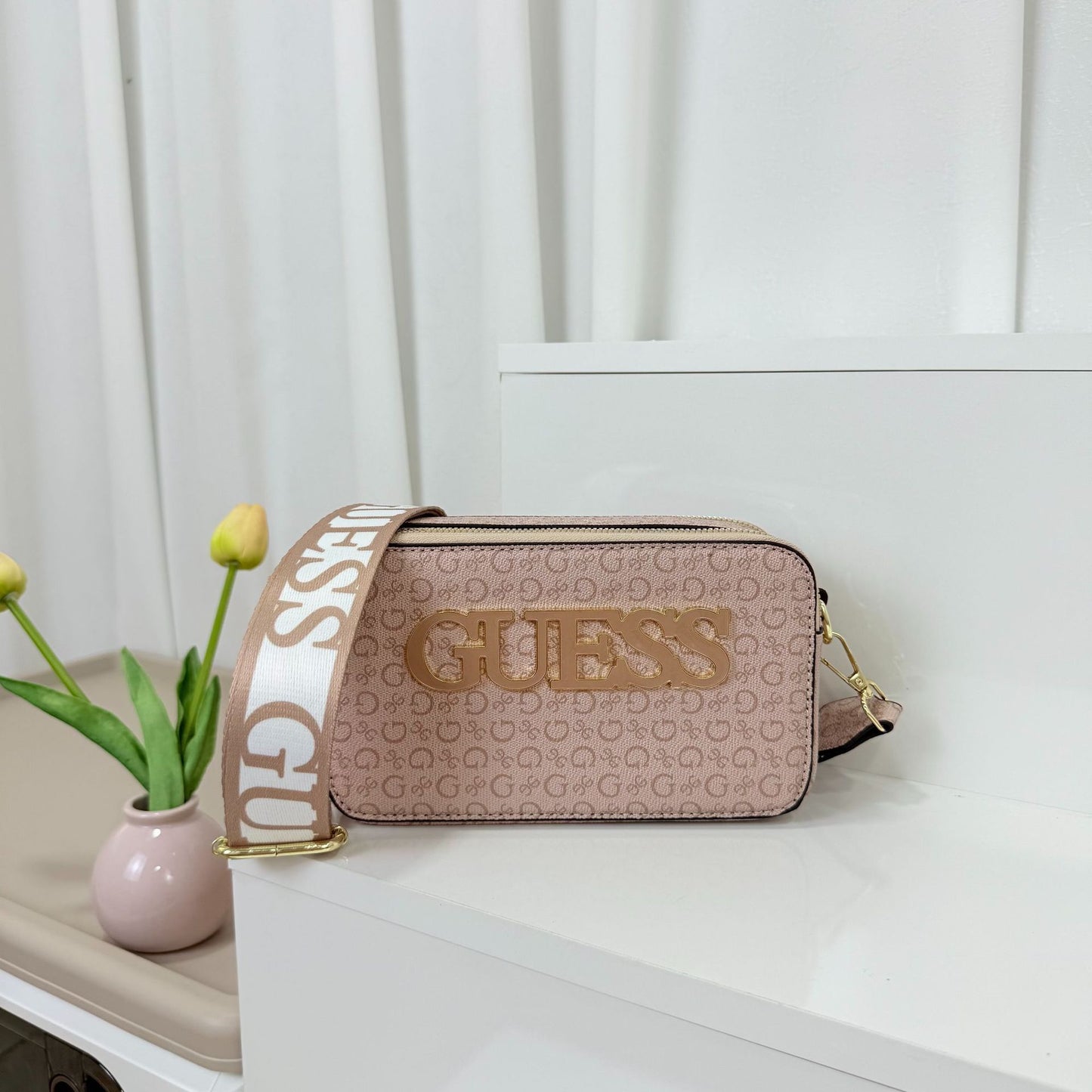 Bandolera Cámara Premium | Doble Cremallera Marca en Relieve