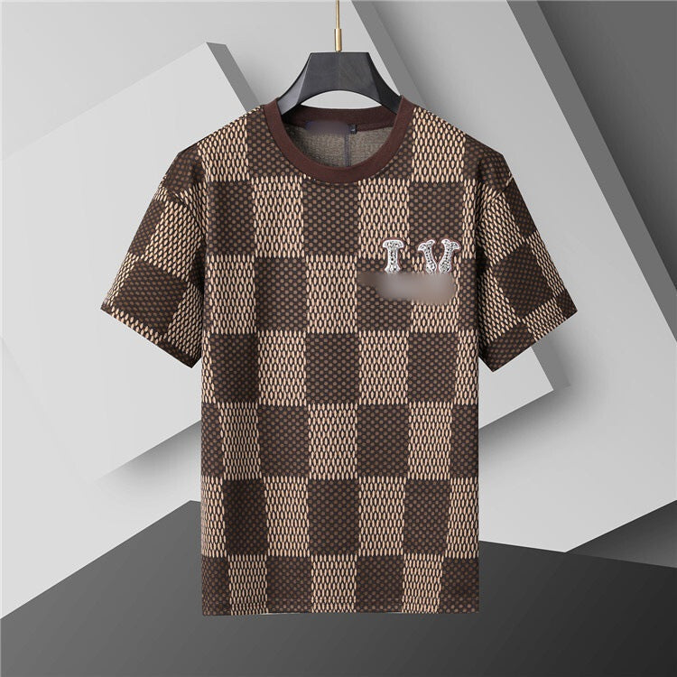 Versión correcta de 2026 de la nueva camiseta ligera de lujo de verano, camiseta de manga corta de cuello redondo y versátil para hombres y mujeres, países extranjeros de Europa y Estados Unidos