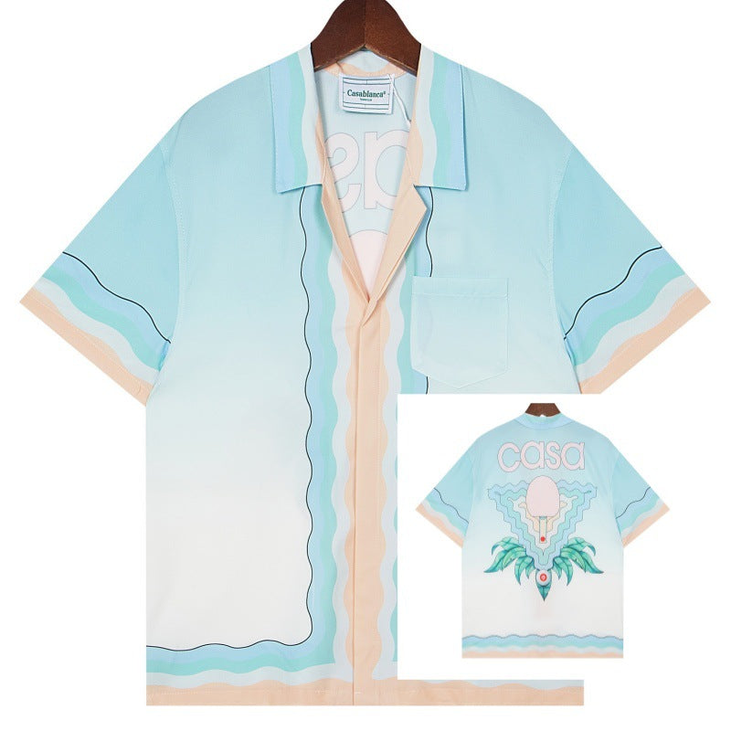 Set de camiseta de manga corta con letras de un partido de fútbol CASA de primavera/verano, jersey holgado y de moda para hombres