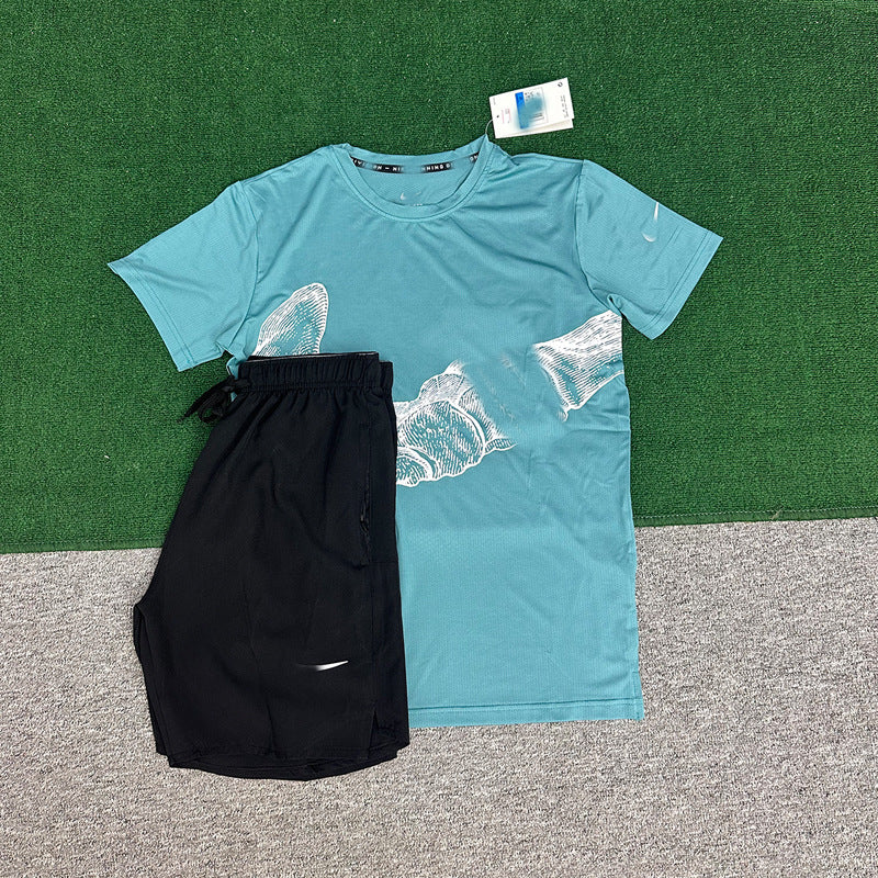 Conjunto Deportivo Manga Corta y Shorts Verano | Seda de Hielo Transpirable