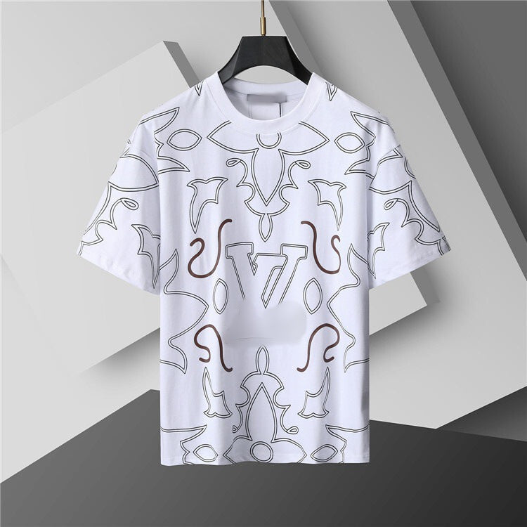 Versión correcta de 2026 de la nueva camiseta ligera de lujo de verano, camiseta de manga corta de cuello redondo y versátil para hombres y mujeres, países extranjeros de Europa y Estados Unidos