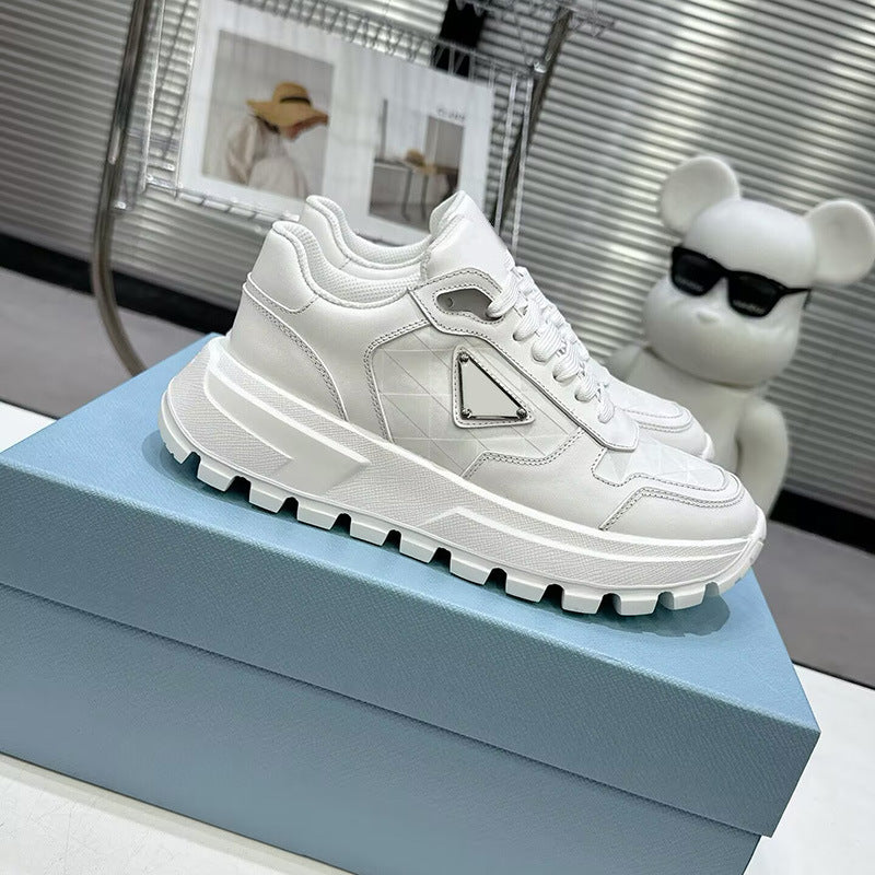 Zapatillas Spot P, nueva marca triangular, cordones de cuero informales, ropa baja, comercio internacional transfronterizo masculino de suela gruesa