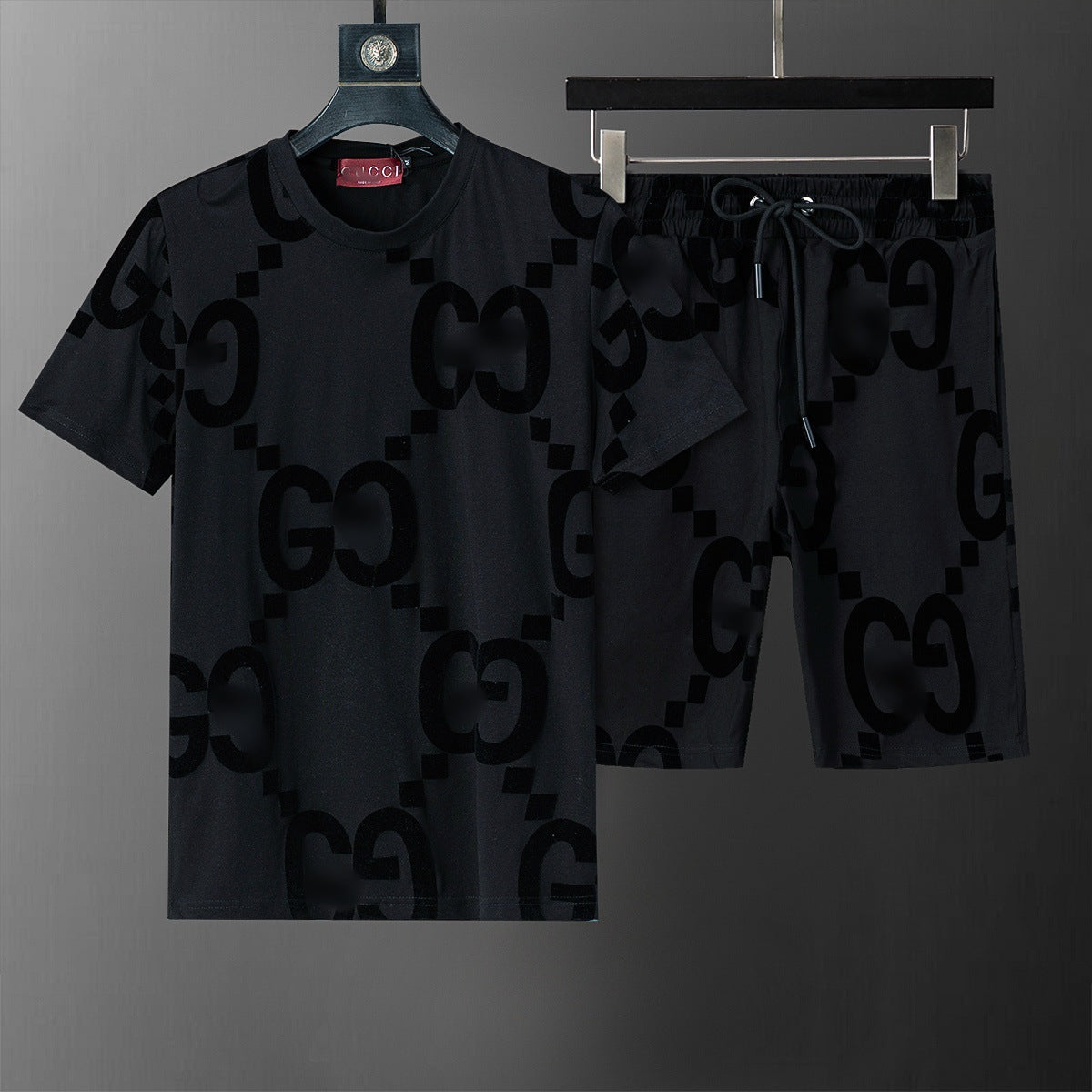 ()25 nuevos pantalones cortos B familia G Jacquard Moda casual Traje de comercio exterior para hombres y mujeres Trajes de primavera para hombre