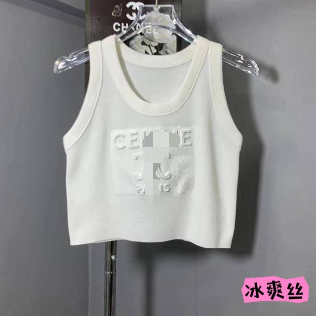 Camisela camisola de punto estirada estirada sin mangas y estirada sin mangas y estilo coreano 2024