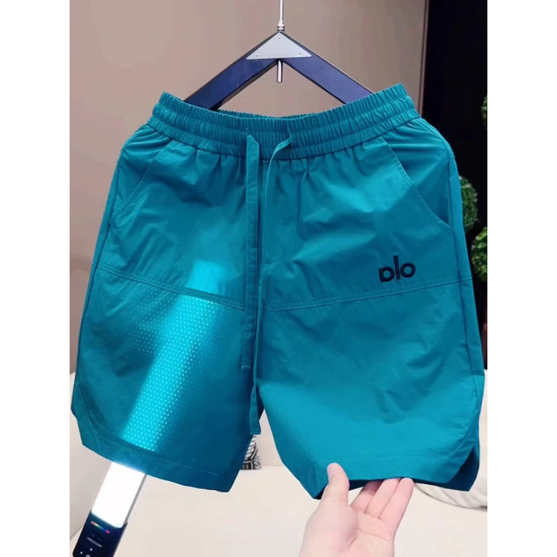 Pantalones Cortos Deportivos Seda Hielo Bordados Hombre | Secado Rápido