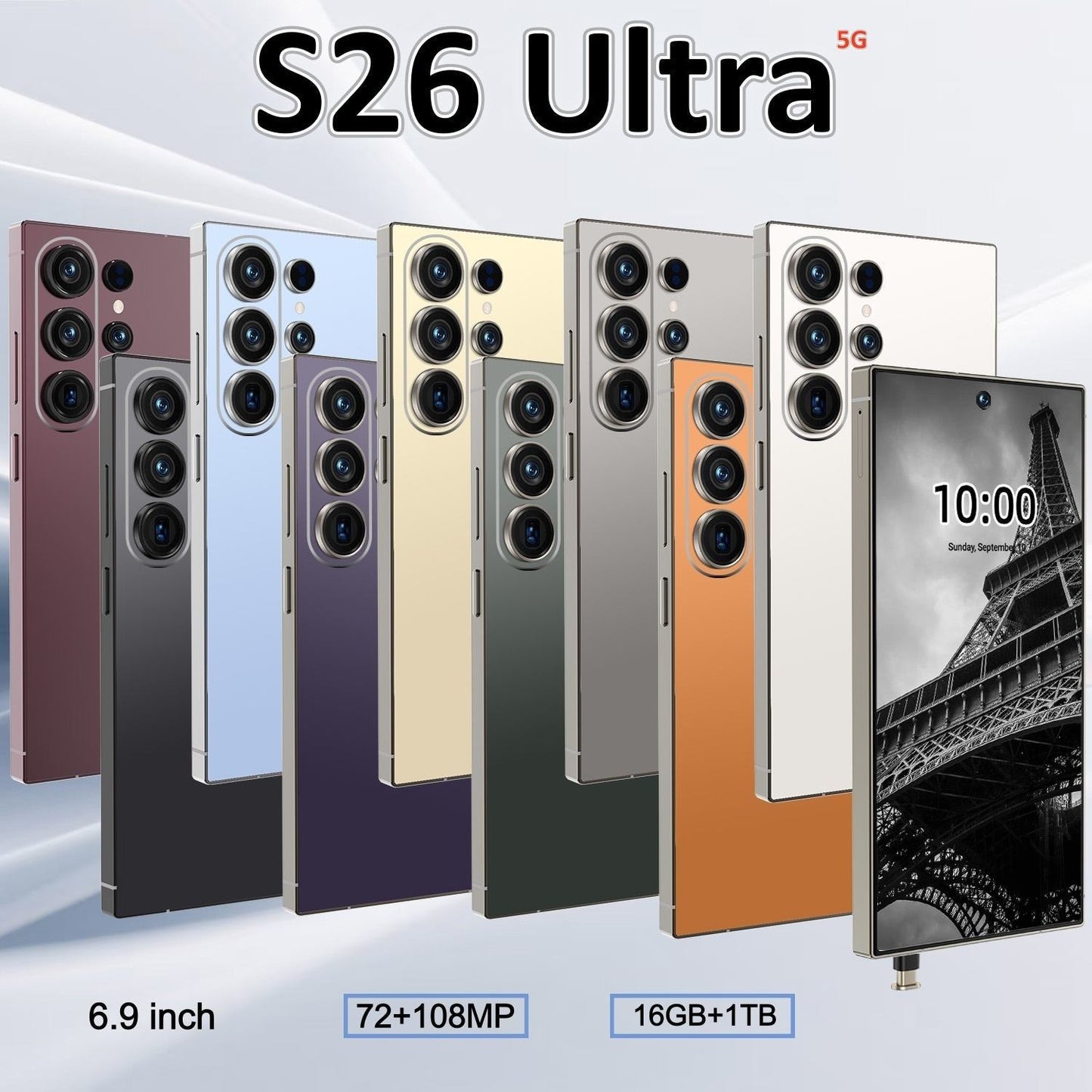 Nuevo smartphone de exportación 2026 S26 Ultra con bolígrafo integrado en la gran pantalla Android