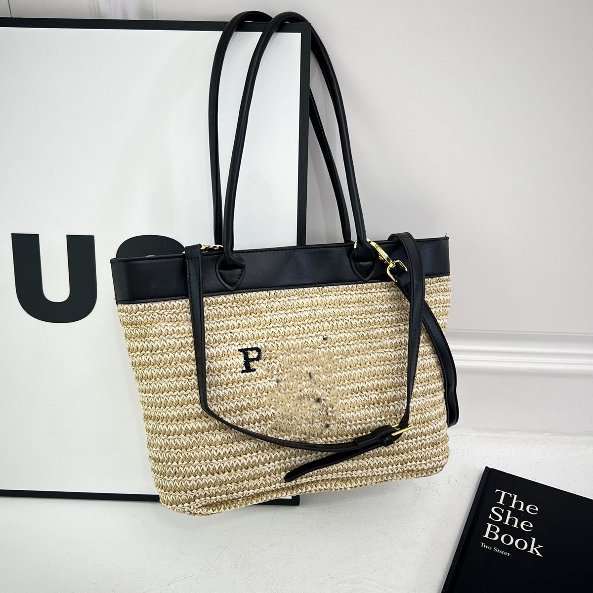 Women's Straw Beach Bag | Versatile Fashionable Paper Rope Crossbody | No Box
