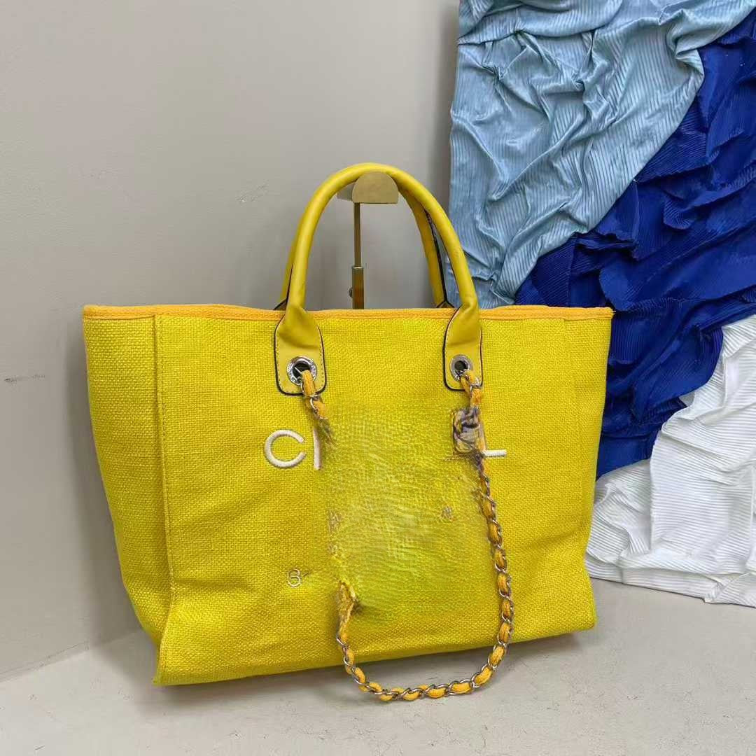 Women's Embroidered Linen Beach Bag | Elegant Large Capacity Summer Shoulder Tote | No Box
