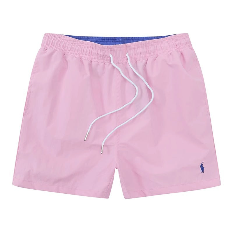 Polo de playa masculino de verano 2026 Shorts surf de tres puntas bordados con cordones Rápido Pantalones deportivos holgados Casual para casa