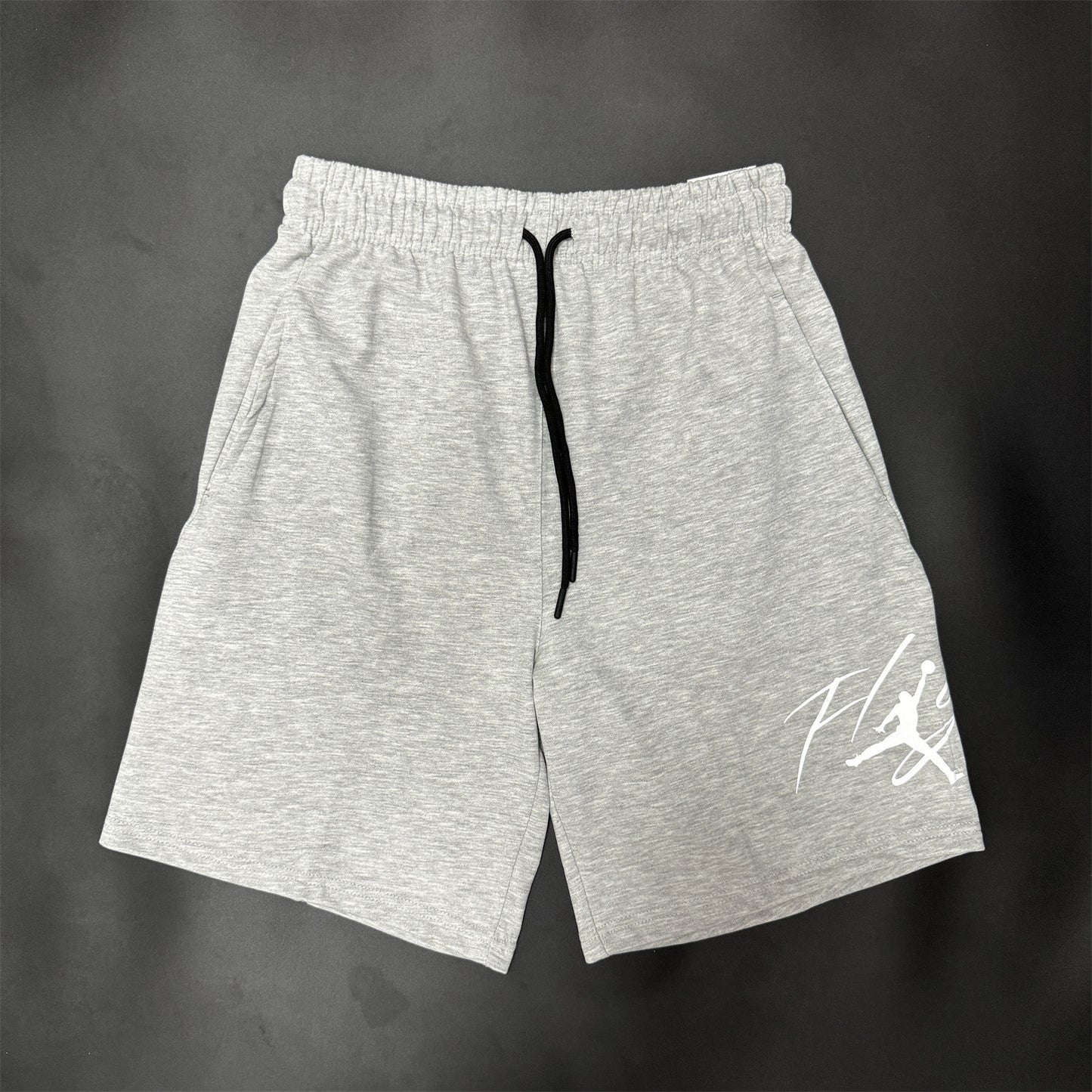 Pantalones estampados bordados de pierna recta de verano, pantalones deportivos, pantalones versátiles de cinco puntos AJ Flying Logo, conjunto de ropa deportiva para el verano masculino