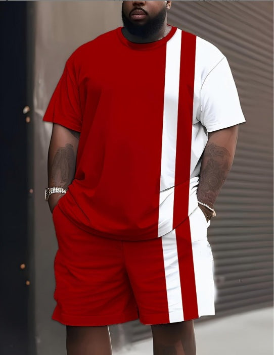 Conjunto casual de hip-hop casual de verano con impresión digital 3D de Amazon de Amazon lleva pantalones cortos de cuello redondo y manga corta sueltos