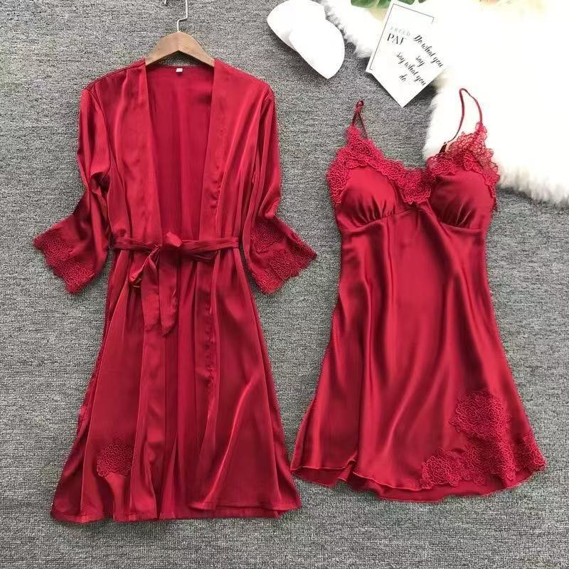 Comercio exterior femenino nuevos pijamas de talla grande de varias piezas, pijamas de talla grande con compresas para sujetadores