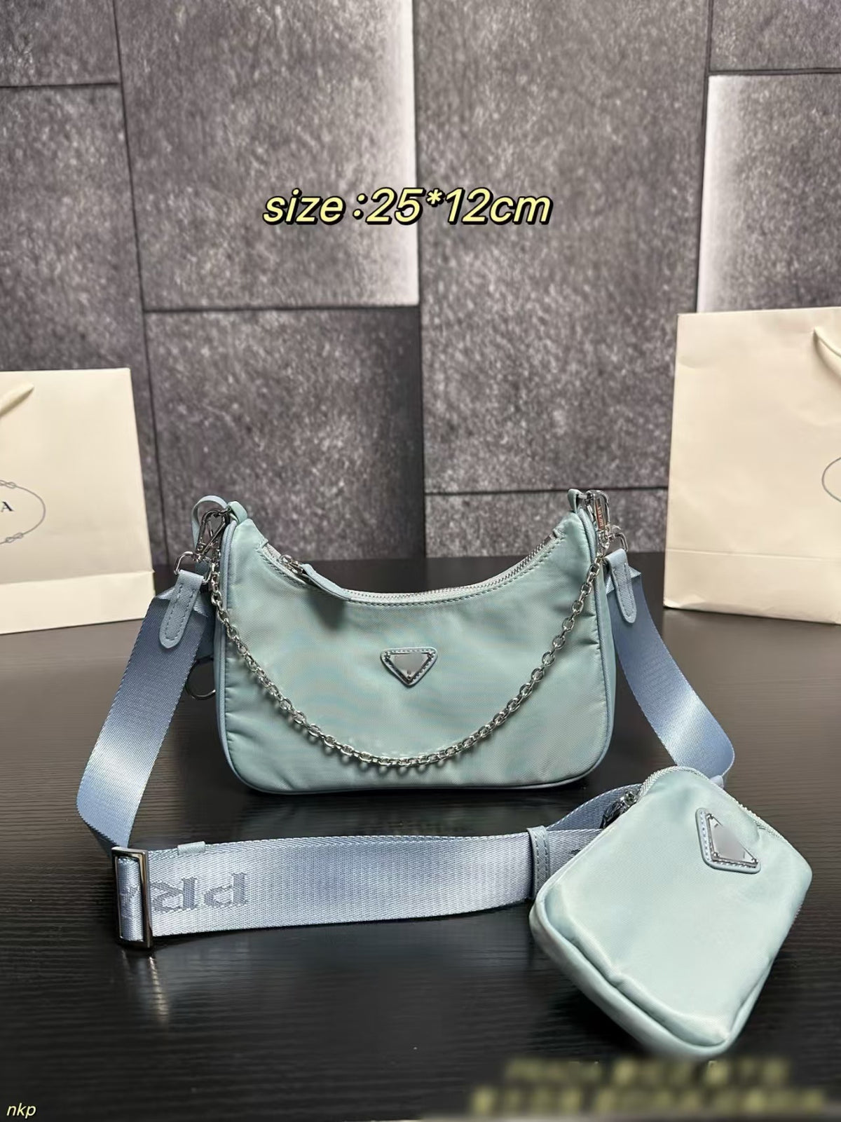 Bolso GUE | Nailon Y Cadena | Con Caja