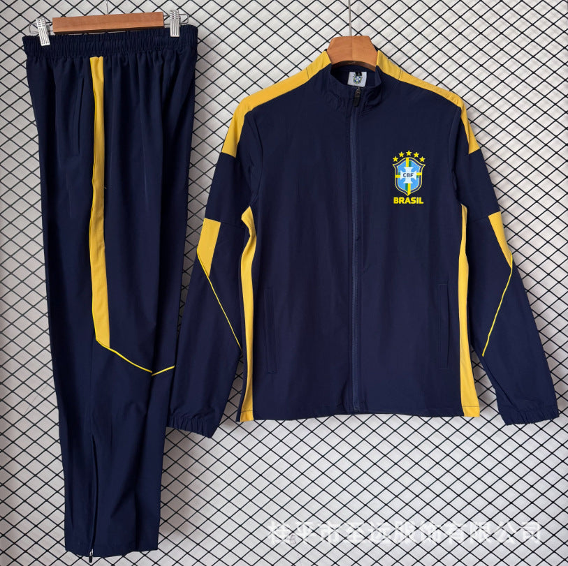 Veste brésilienne, coupe-vent à capuche, veste imperméable coupe-vent, usine d'articles de sport, vêtements d'entraînement de football en gros