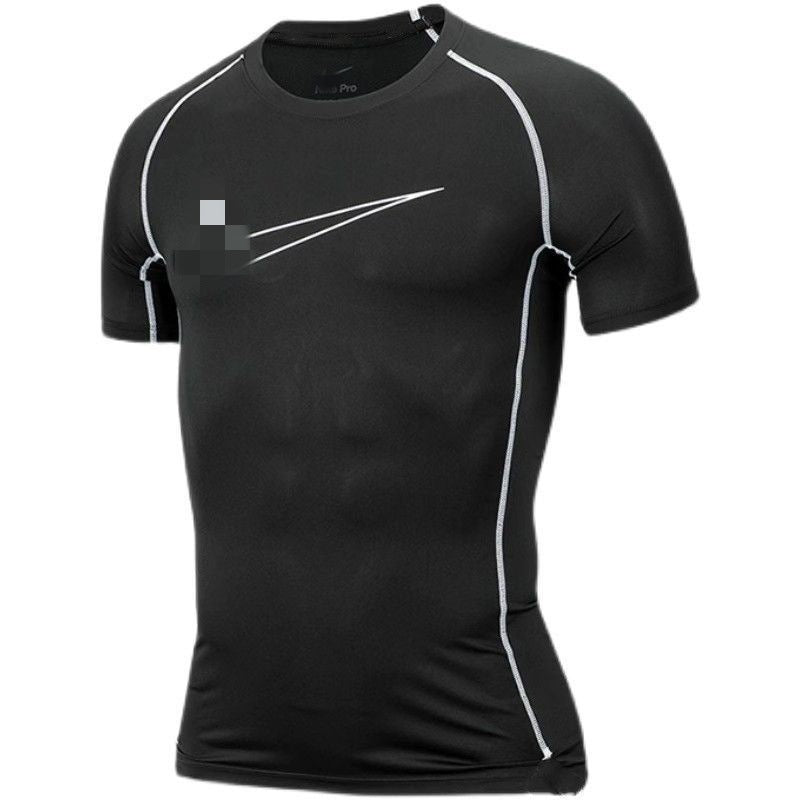 Camiseta Deportiva Ajustada Manga Corta Hombre Secado Rápido