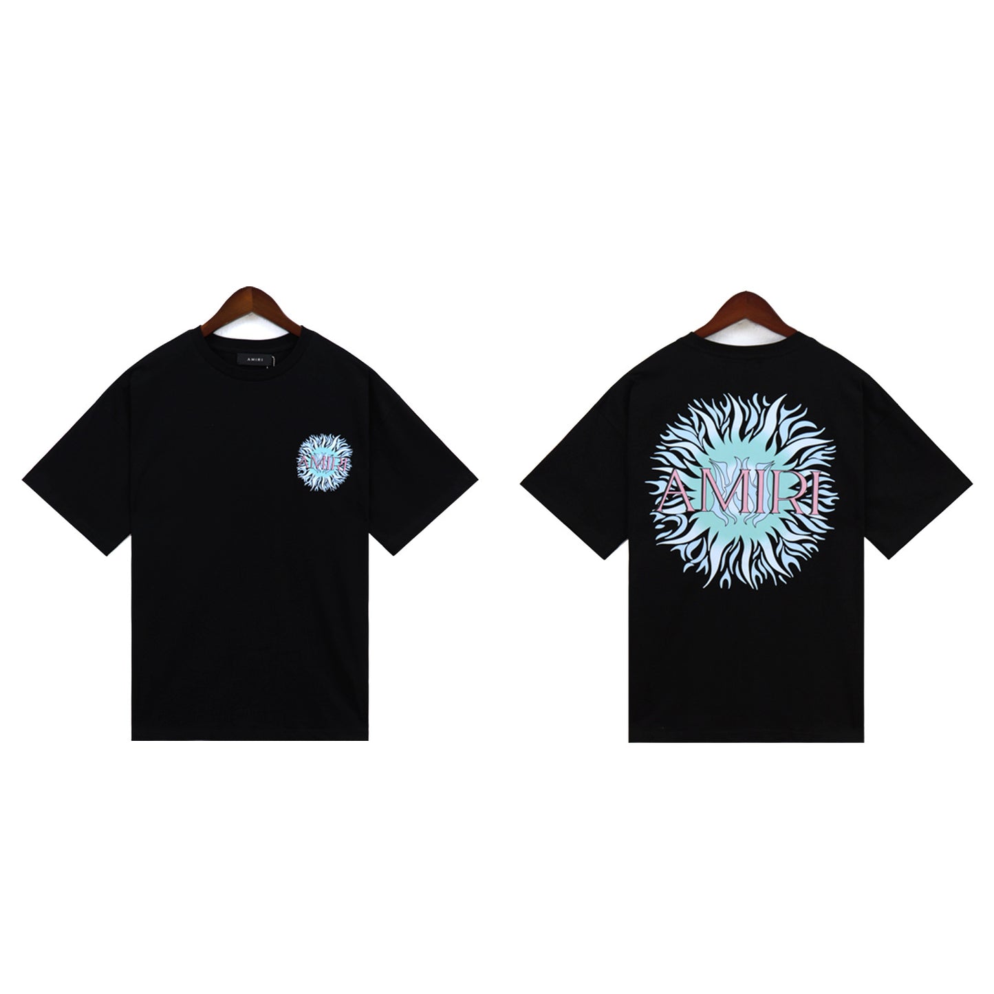 2024 Verano 2024 AM1R1 ICON Letter Totem Letter Totem Pattern Coconut Tree T-shirt Unisex