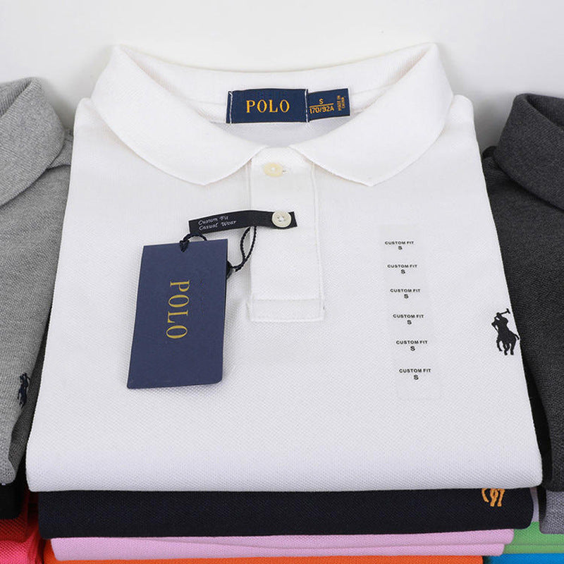 Polo Manga Corta Bordado Poni Hombre | Verano Solapa Casual