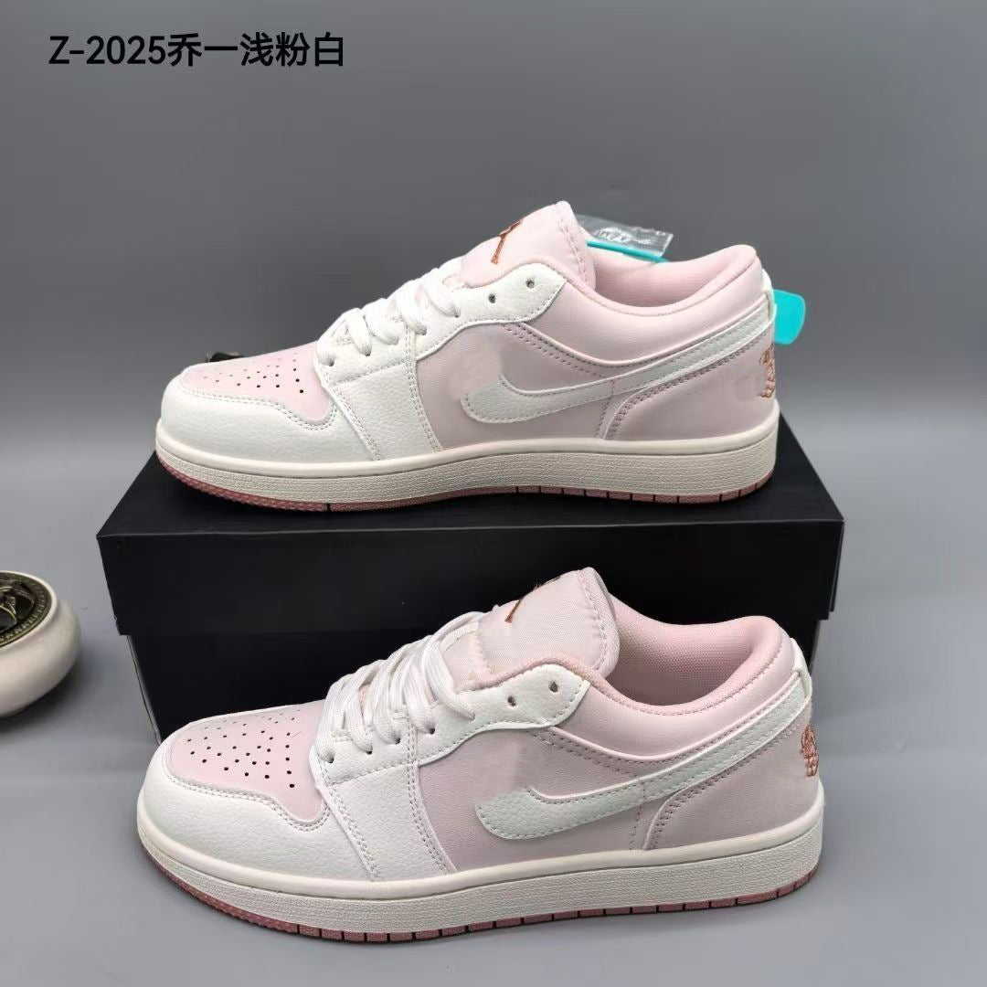 AJ1 Pink and White Sneakers | Low Women's Design | With Box