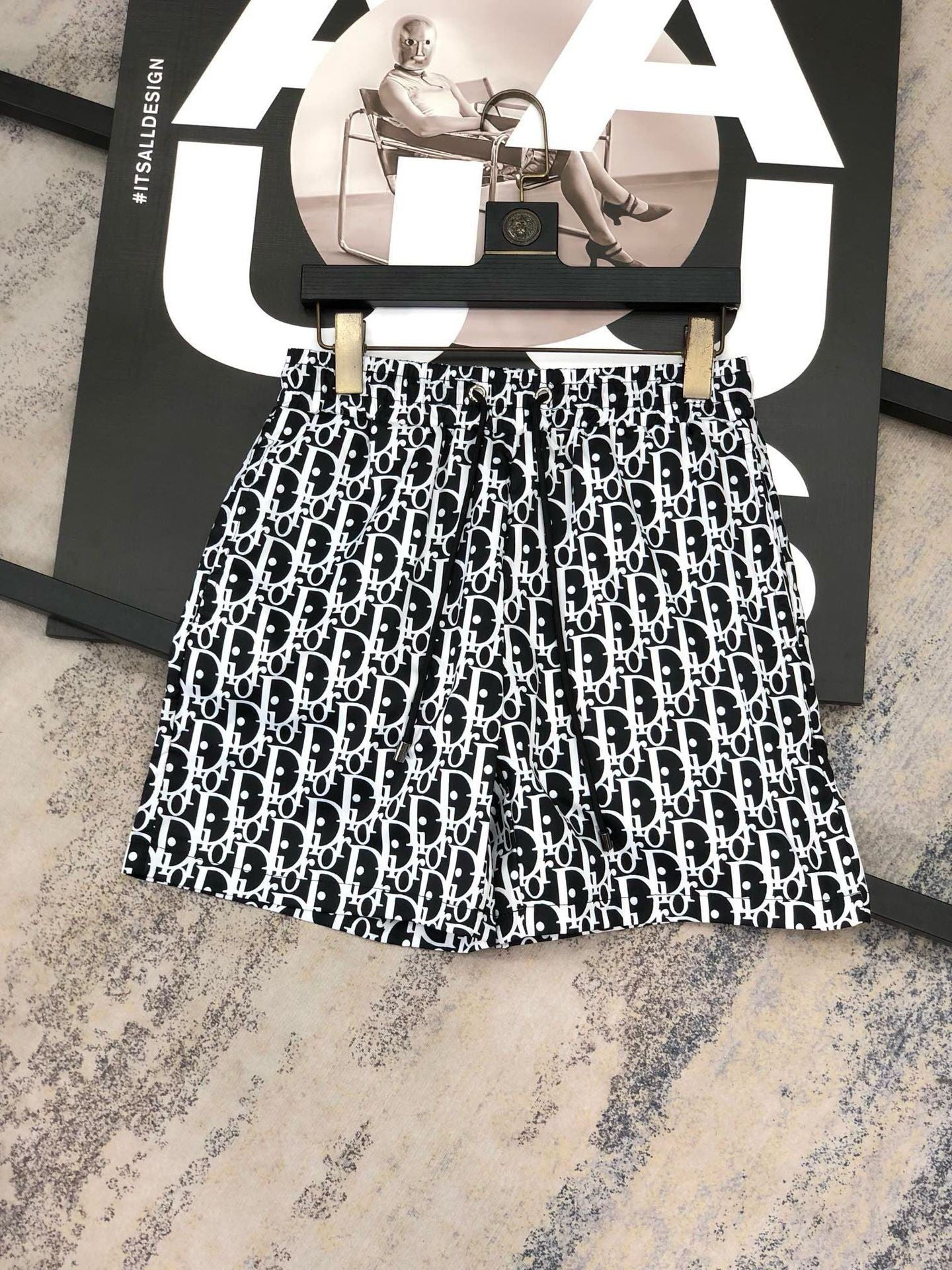 26. Comercio exterior transfronterizo: pantalones cortos de playa de moda para hombres, secado rápido con letra de baño junto a la playa, pantalones cortos interiores de playa, secado rápido