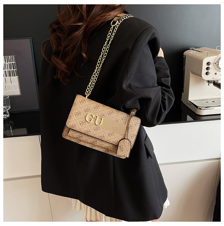 Bolso de diseño de nicho con estampado de letras 2026 para las manos cruzadas de un solo hombro de cadena de moda y muy de moda