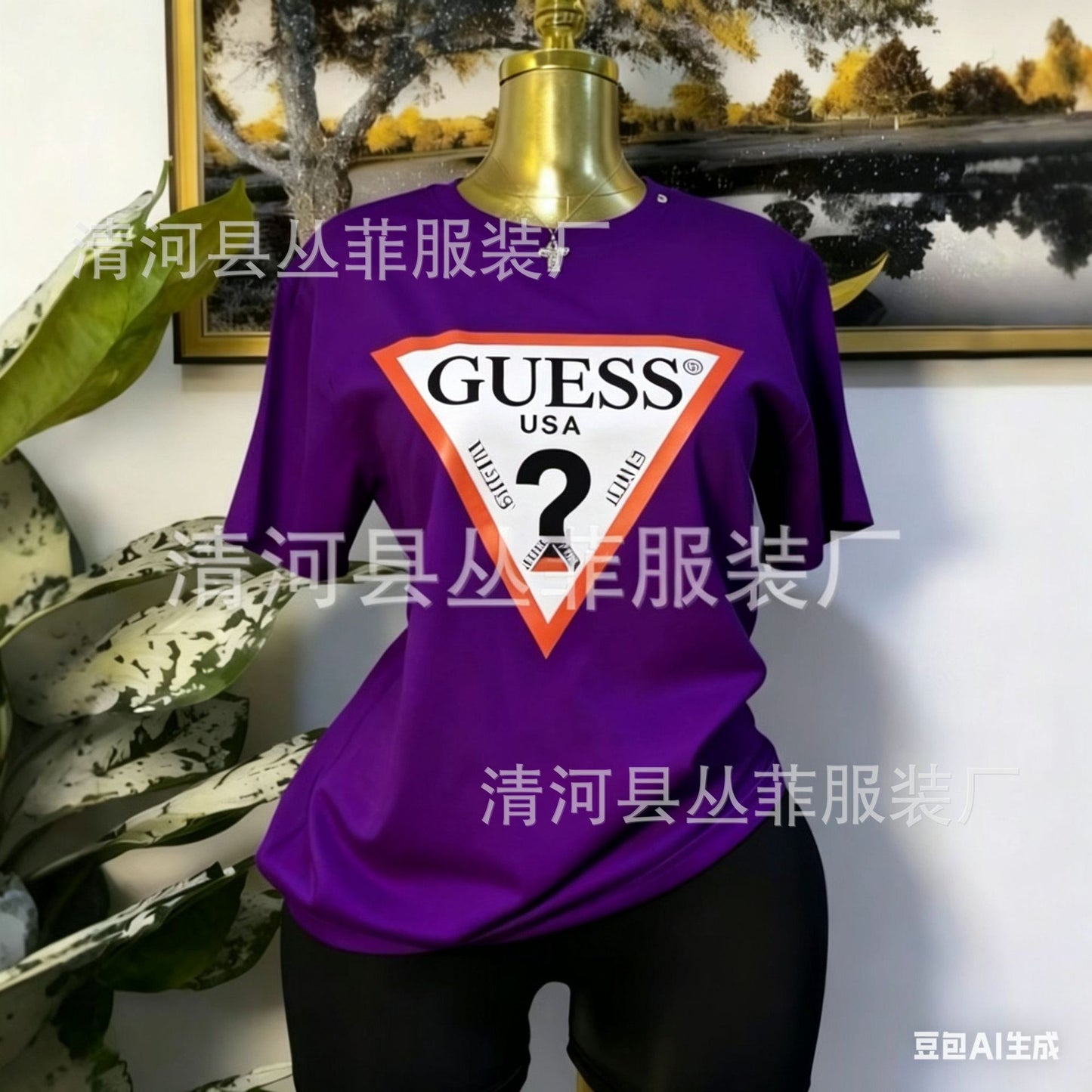 Camiseta europea de algodón transfronteriza, nueva al estilo europeo y americano, camisa versátil de algodón puro de media manga, camiseta de verano, estampado perezoso