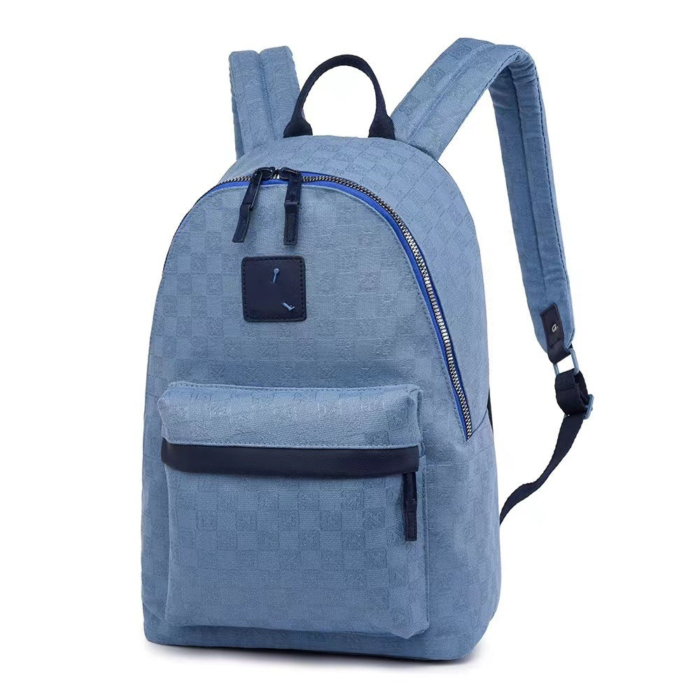 Mochila de letras de cuadros de moda con estampado de tablero de ajedrez, mochila escolar cosida, bolsa de viaje, mochila deportiva de marca de moda a cuadros para hombres y mujeres