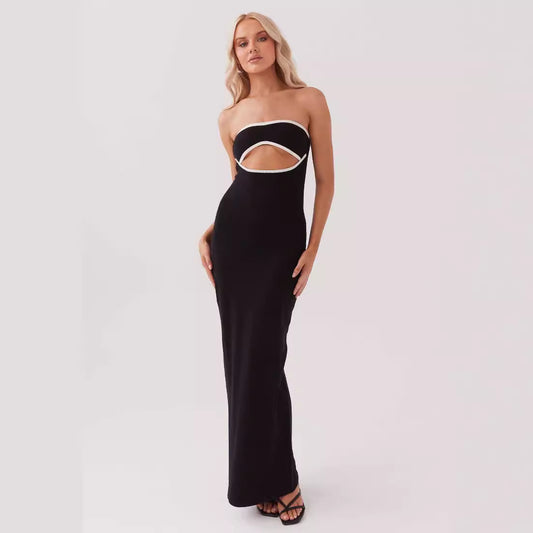 2026 verano nuevo comercio exterior transfronterizo Amazon falda americana chica sexy y sexy con bandeau vestido de punto con falda larga chica