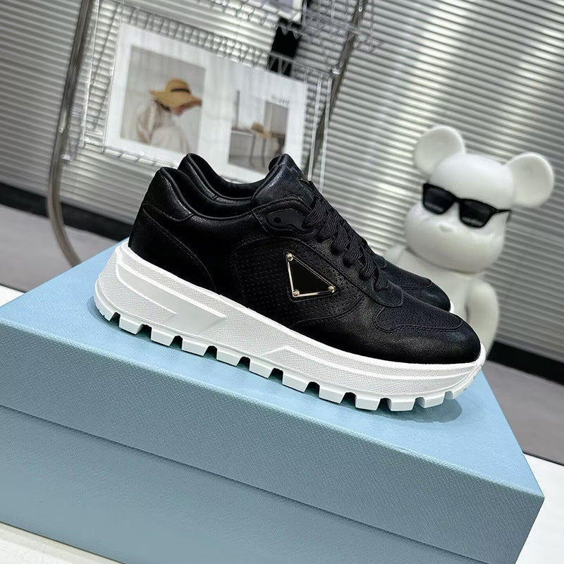 Zapatillas Spot P, nueva marca triangular, cordones de cuero informales, ropa baja, comercio internacional transfronterizo masculino de suela gruesa