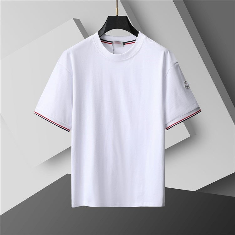 Camiseta de repuesto de algodón de lujo de alta gama transfronteriza, de manga corta de cuello redondo, moda veraniega, dropshipping casual versátil 1