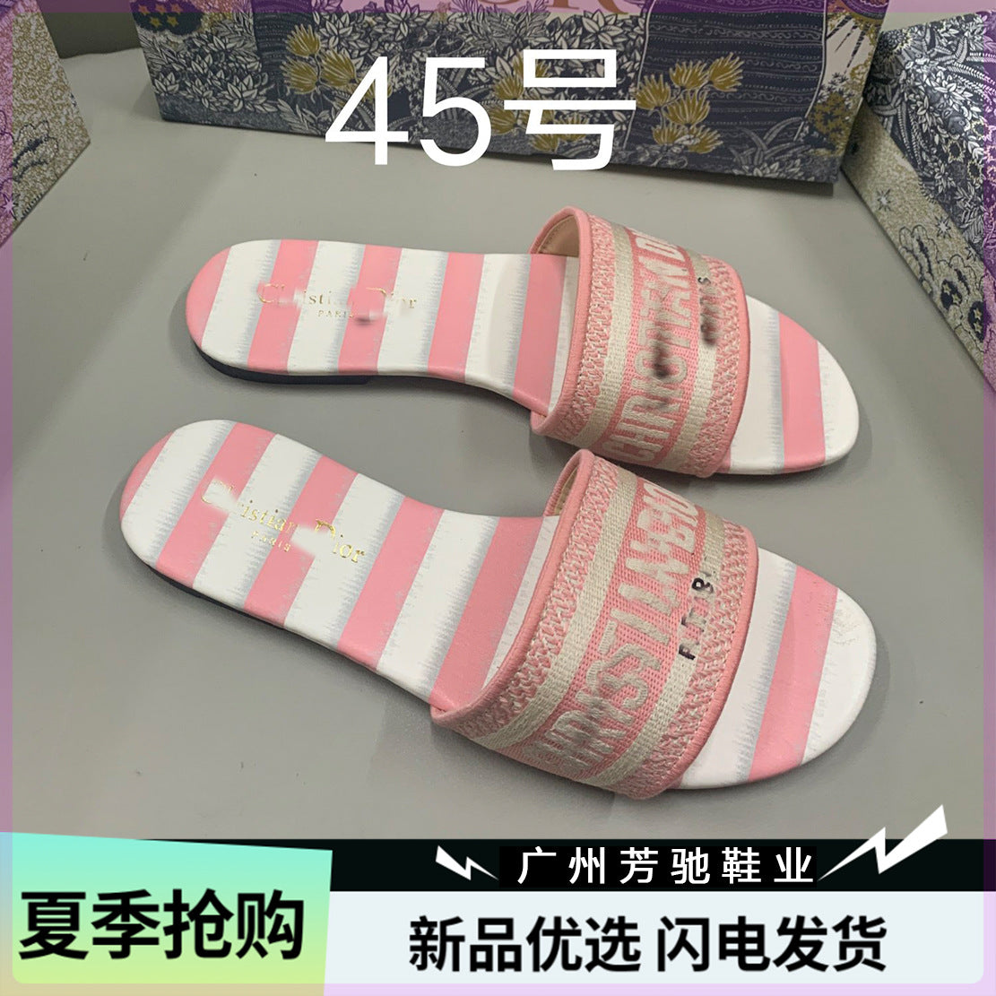 Dior zapatos planos de mujer a la moda y versátiles bordados,Alta costura,suela suave antideslizante Dior Nuevo y moderno zapatillas refrescantes 2026