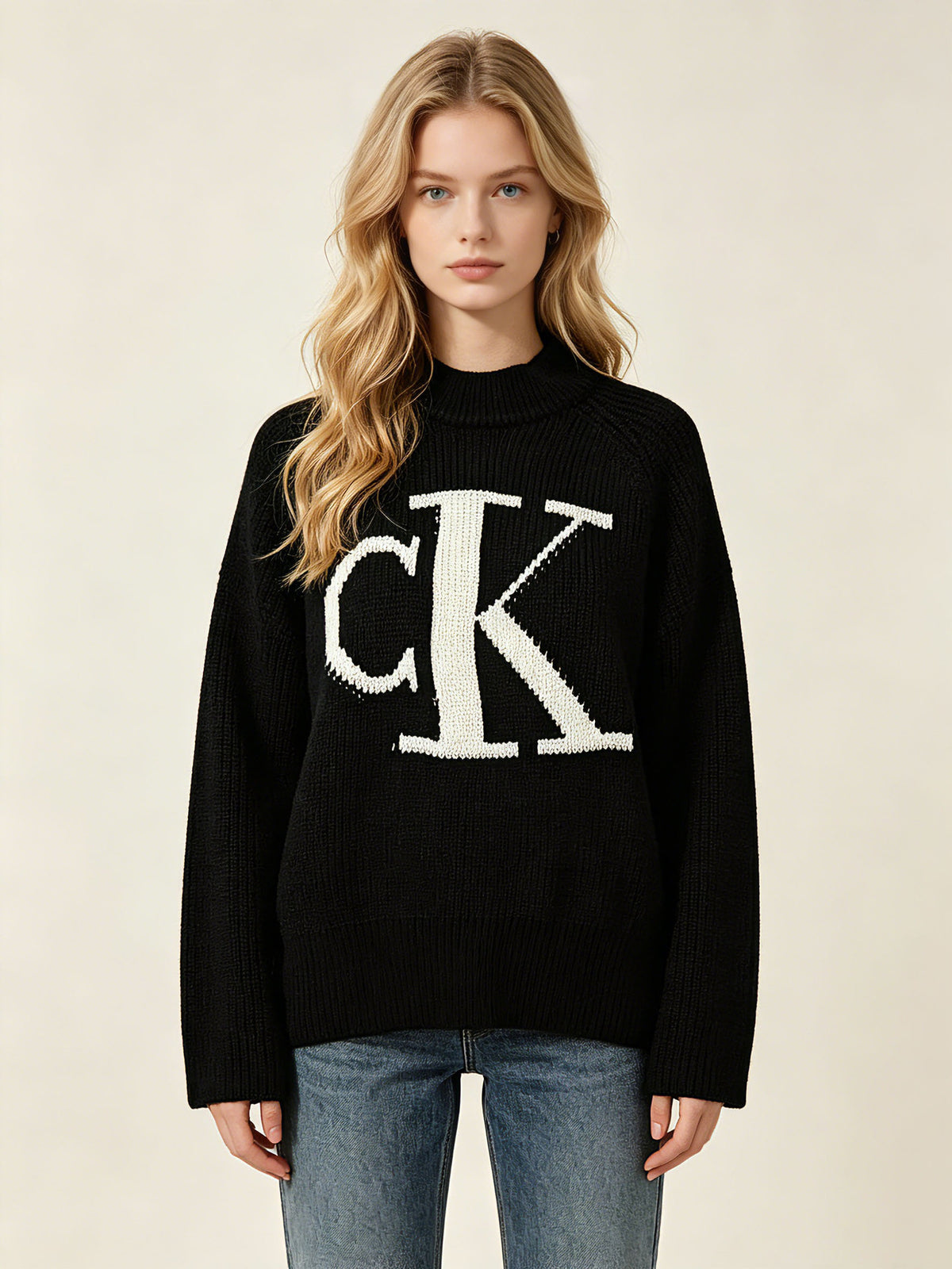 Jersey De Mujer CK | Cuello Alto Y Estilo Casual