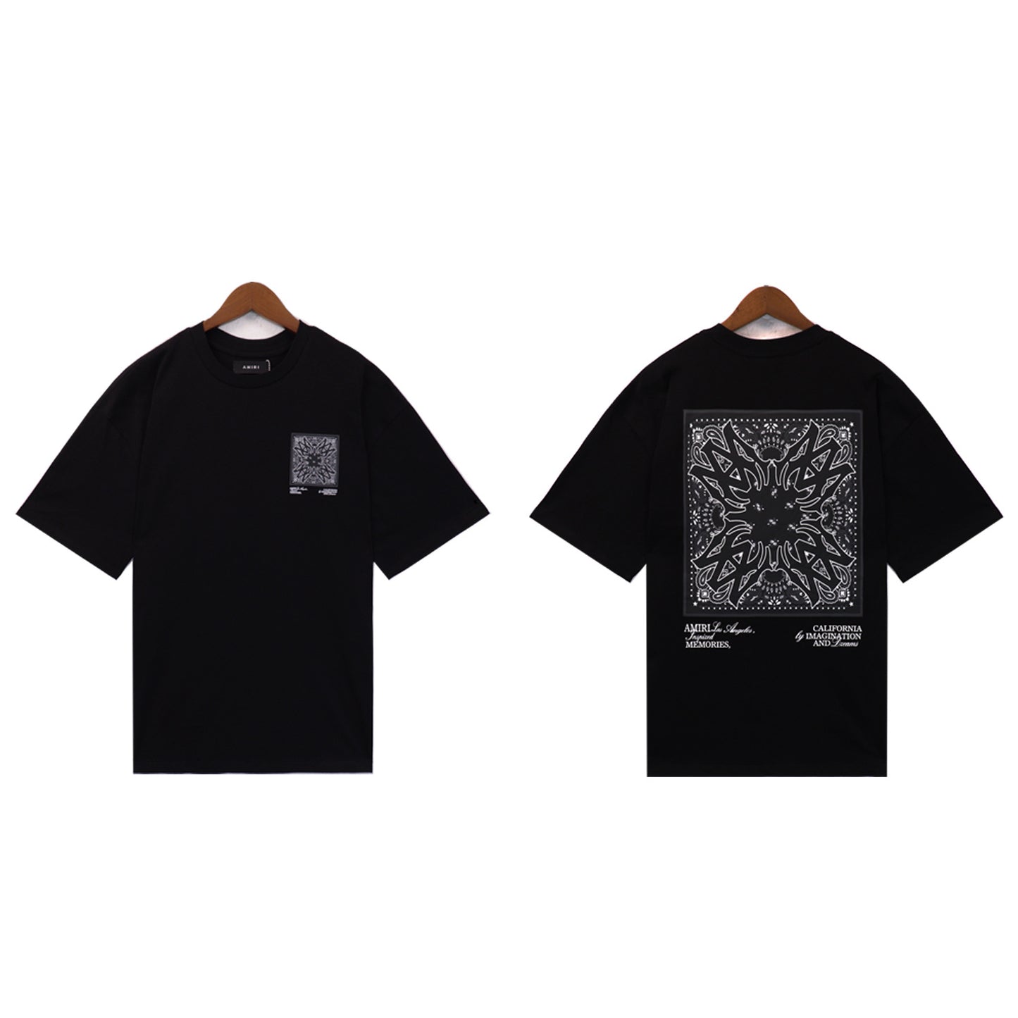 2024 Verano 2024 AM1R1 ICON Letter Totem Letter Totem Pattern Coconut Tree T-shirt Unisex
