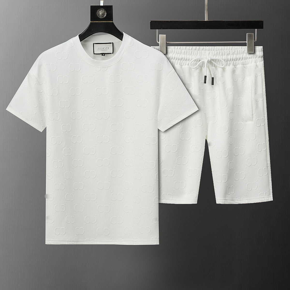 ()25 nuevos pantalones cortos B familia G Jacquard Moda casual Traje de comercio exterior para hombres y mujeres Trajes de primavera para hombre