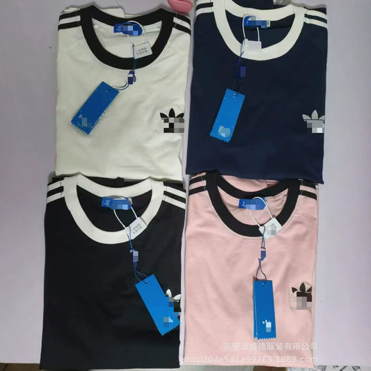 Casual Embroidered Trefoil Sports T-Shirt | Cotton | Unisex