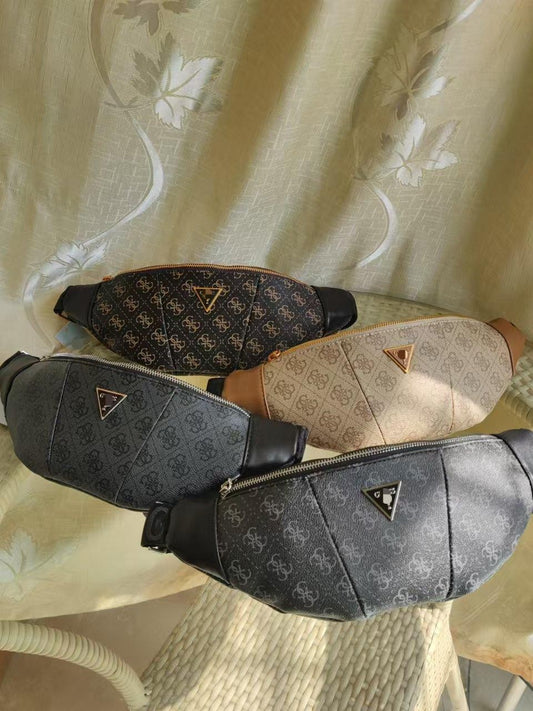 New Guesser Foreign Trade 2025 Nuevo bolso bandolero europeo y americano para hombre con cremallera triangular estampado Bolso de hombro de moda Bolso de hombre