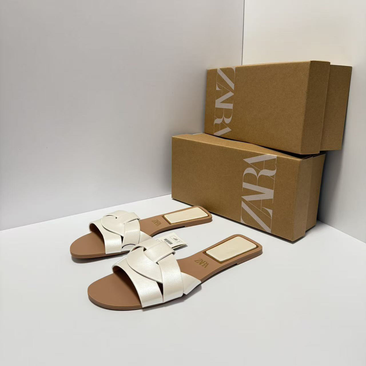 Sandalias de cuero de vaca planas de mujer ZA2025, sandalias de tirantes, zapatillas de playa abiertas con espalda descubierta, cómodas para ropa exterior perezosa