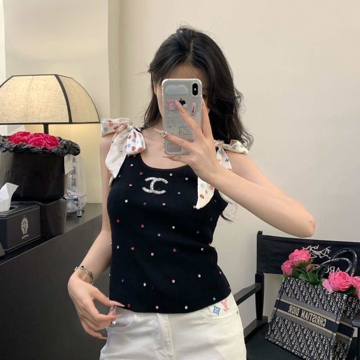 Women's Knit Cropped Top C | Sleeveless and Fitted