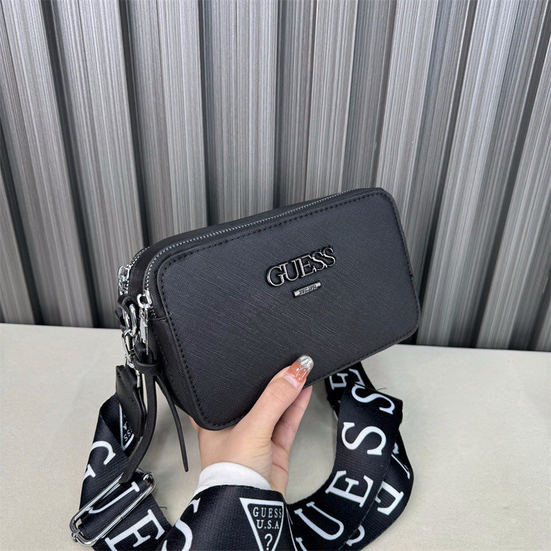 Bolsa de cámara con patrón cruzado Comercio exterior transfronterizo Nuevo bolso de cámara Letra de un hombro Bandolera Bandolera de mujer Bolsas de mano Bandolera pequeña Pequeña Bolsa cuadrada Tide