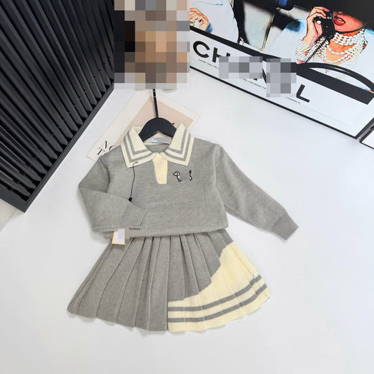 Knitted Set for Girls | T-Shirt and Skirt