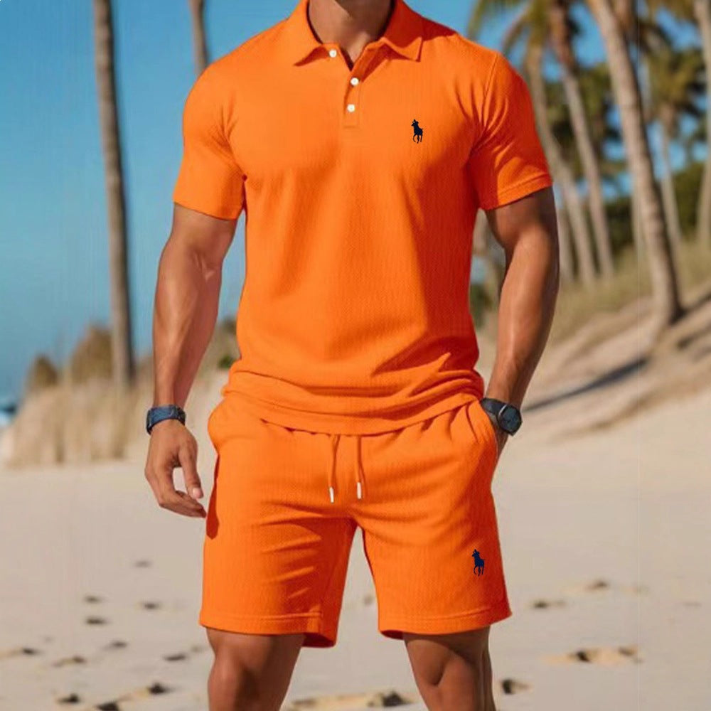 Conjunto Polo Shorts Hombre Bordado Verano Dos Piezas | LuxuryMarkt