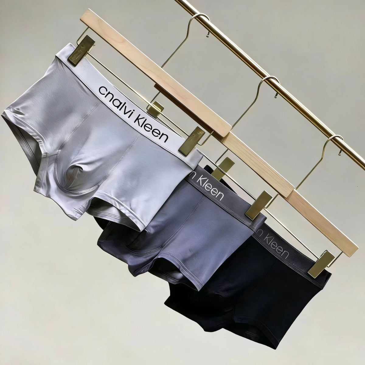 Boxers de hombre: algodón modal sin costuras, cómodo y transpirable, caja de regalo fina y corta negra