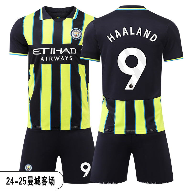 26 27 Camiseta de local del Manchester City, set de equipación de fútbol de la Premier League 9 de Haaland, equipación de entrenamiento infantil, nueva camiseta